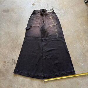 Baggy Carpenter Brown Ultra Wide Leg Jnco Styl Y2k Denim Ragged Jeans - 28